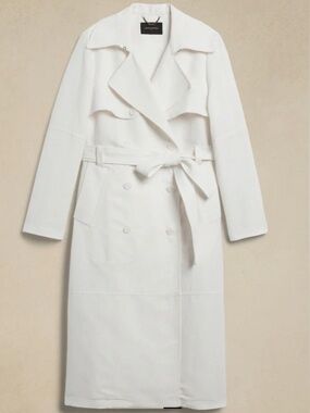 Banana Republic Linen Double-Breasted Trench Coat with Belt